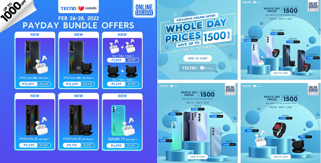 TECNO Announces Payday Sales And 3 3 Deals On Lazada Shopee Jam