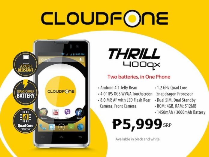 CloudFone Thrill 400qx Product Sheet