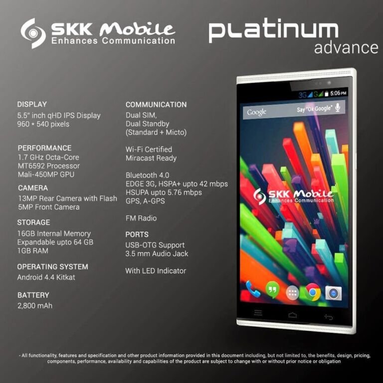 SKK Mobile Platinum Advance: Octa-Core Phablet at P8,999