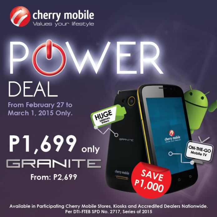 Cherry Mobile Granite for P1,699 only on February 27