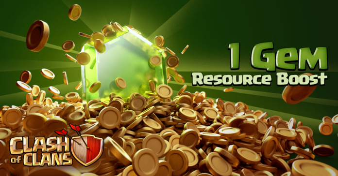 Clash of Clans: Boost your resource collectors for only 1 Gem!
