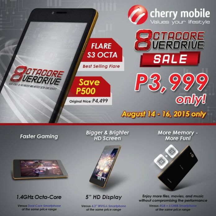 Get the Cherry Mobile Flare S3 Octa for only P3,999!