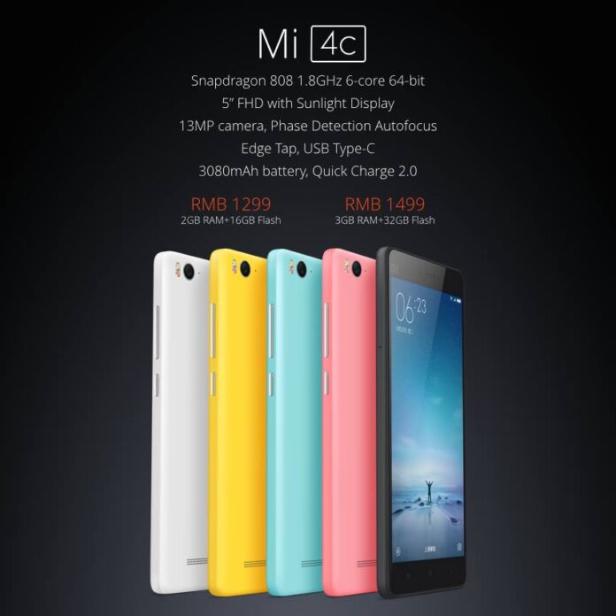 Xiaomi Mi 4C with Snapdragon 808 and USB Type-C starts at $200 (P9,509 without taxes)