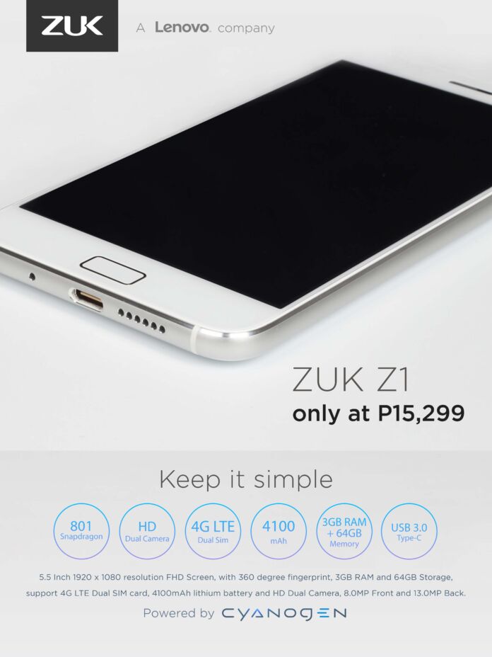 Zuk Z1 will be available soon in the Philippines