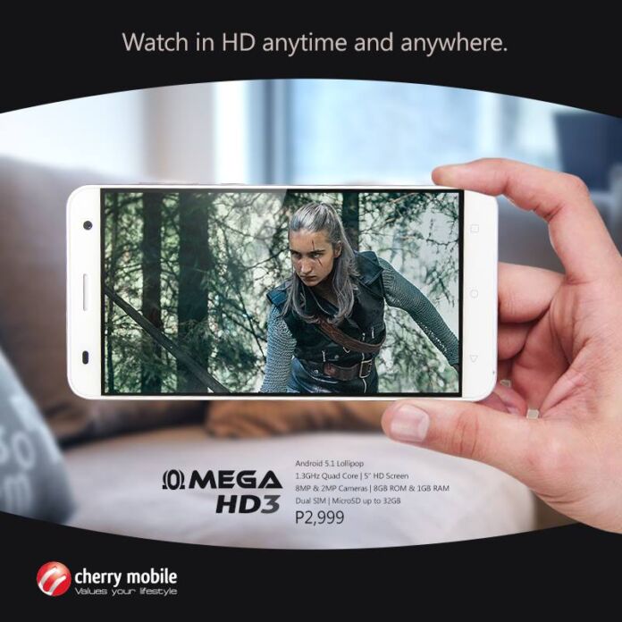 Cherry Mobile Omega HD3 is now official for P2,999
