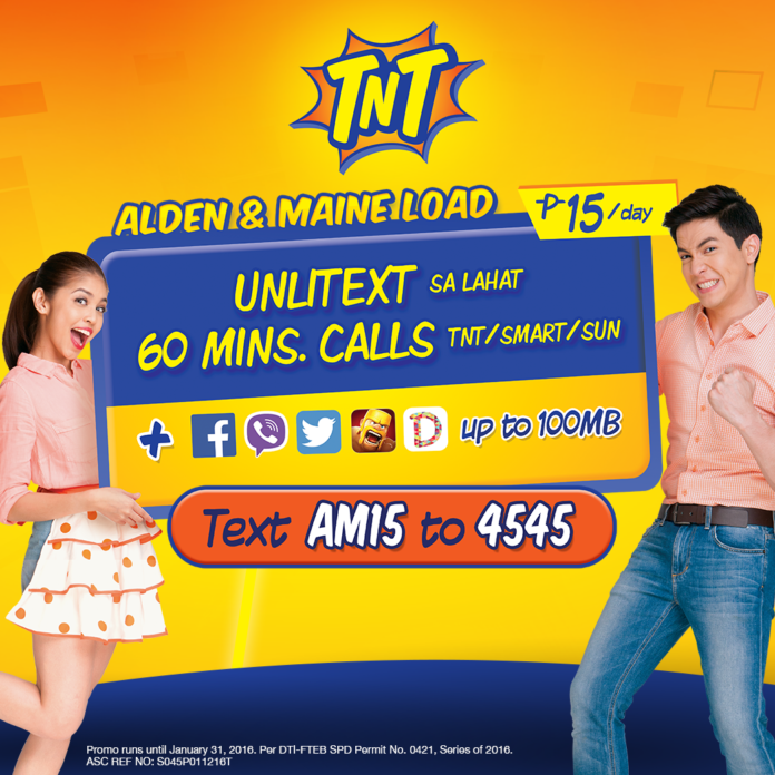 Enjoy Unli All-Net SMS, Tri-net calls and 100MB mobile data with TNT AM15