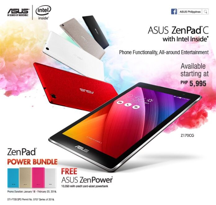 Get a Free Zenpower for every purchase of the ASUS Zenpad C!
