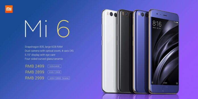 Xiaomi introduces the Mi 6 with dual lens camera, 6GB of RAM, & SD835