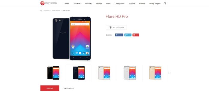 Cherry Mobile Flare HD Pro Leaks Out in their Website