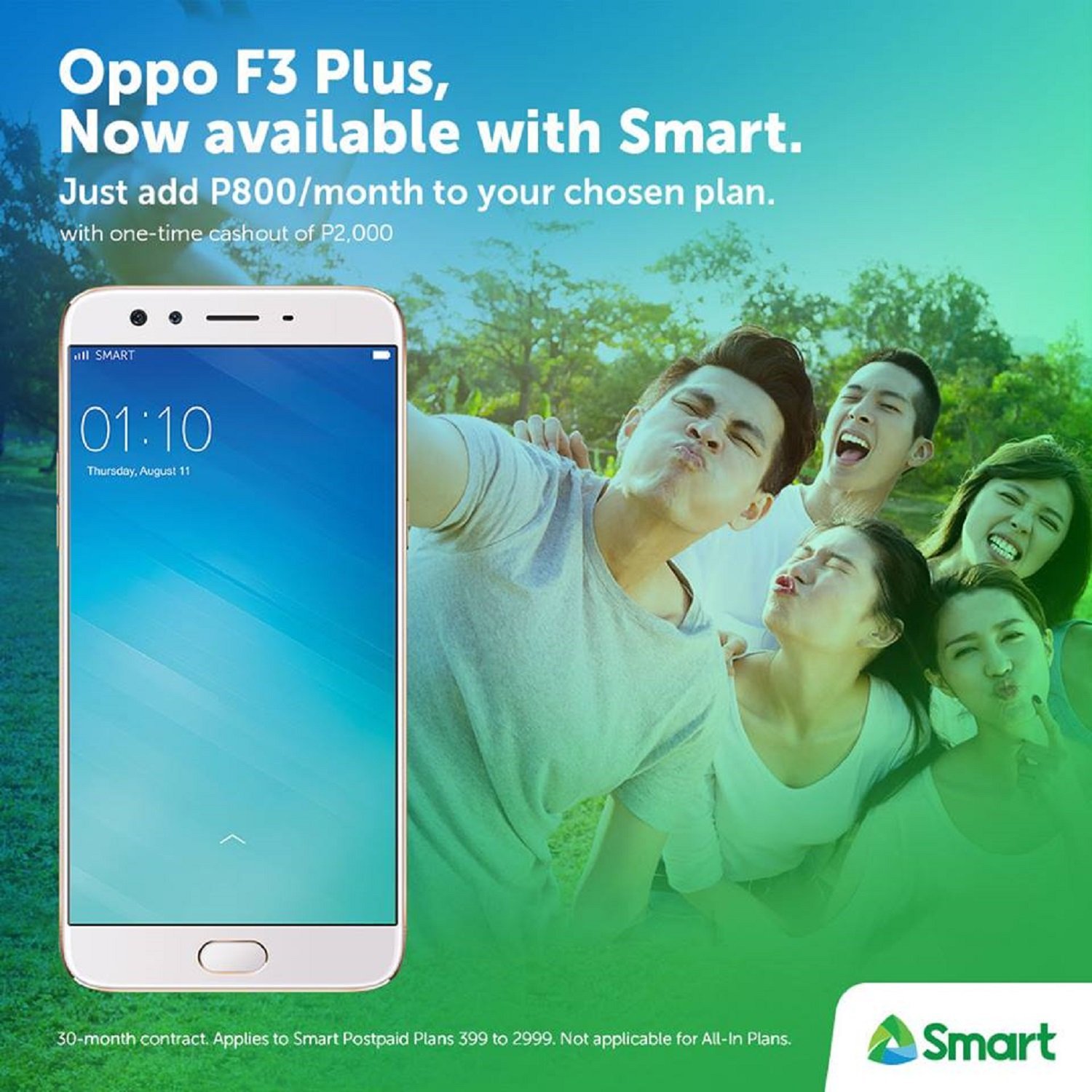 You may now get the OPPO F3 and F3 Plus at Smart Postpaid