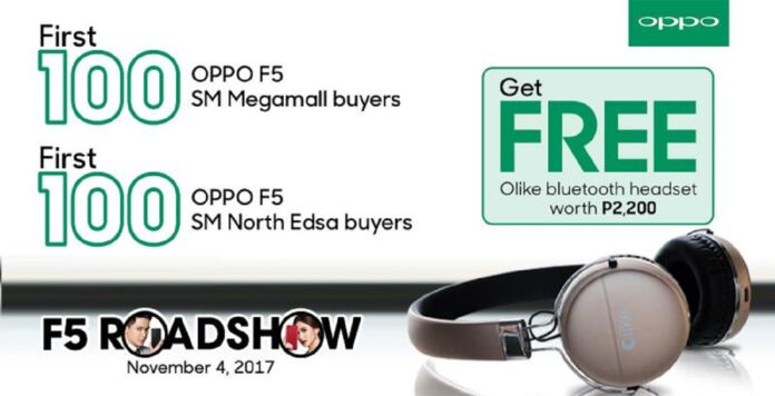 Get freebies worth more than Php5,000 at OPPO F5’s Early Hour Roadshow offer