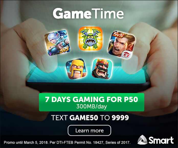 Smart’s Game Time 50 gives you 7 days of Game Time for AoV, Mobile Legends and More!
