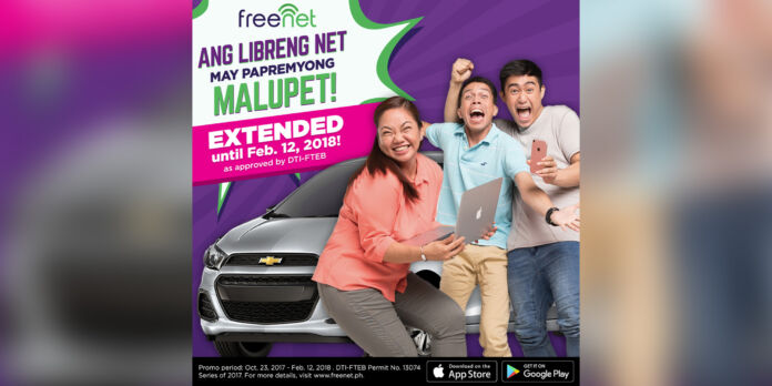 Get a chance to win a Chevrolet Spark with Freenet’s Papremyong Pinalupet Na Promo