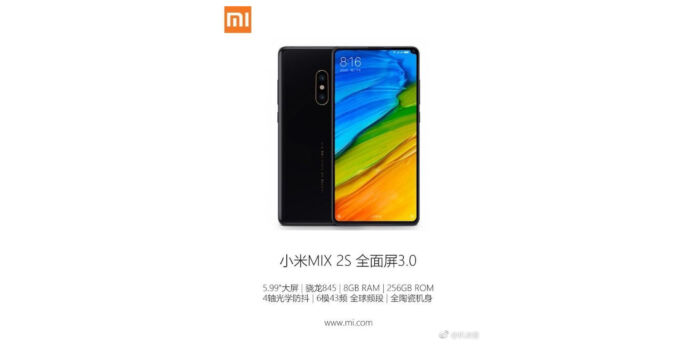 Xiaomi Mi Mix 2S Leak Shows Tiny Notch and Powerful Hardware