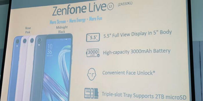 ASUS Zenfone Live L1 Officially Unveiled