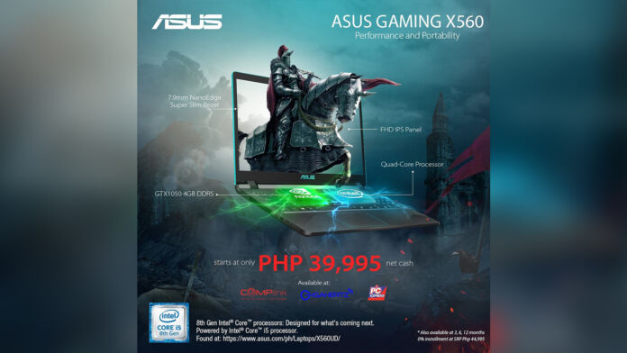 ASUS Gaming X560 is the cheapest notebook with GTX 1050 GPU