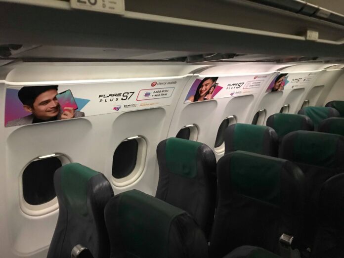 Cherry Mobile markets the Flare S7 Series at Cebu Pacific aircraft