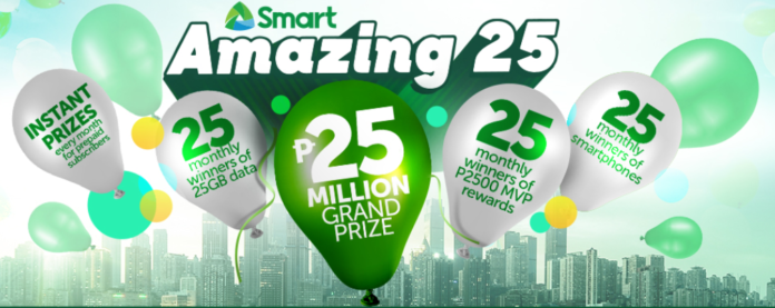 Get a chance to win Php25 million cash with Smart’s Amazing 25 raffle promo