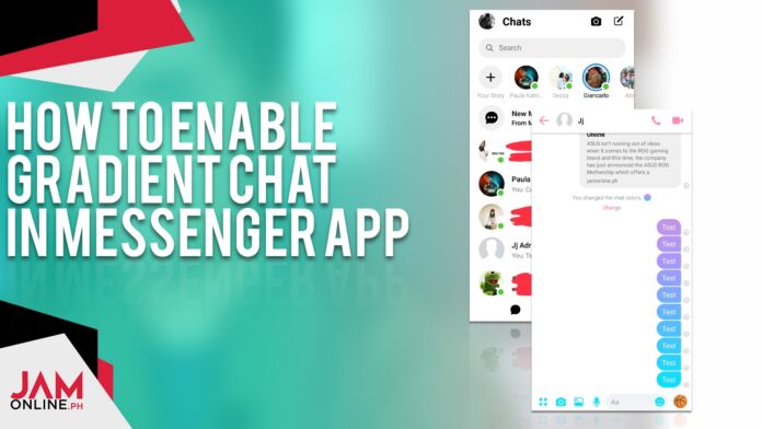 How to enable gradient color in Messenger app
