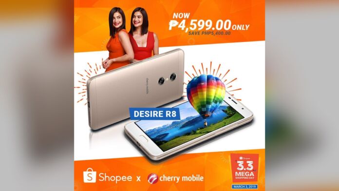 Cherry Mobile Desire R8 will be available for Php4,599 at Shopee 3.3 Mega Sale