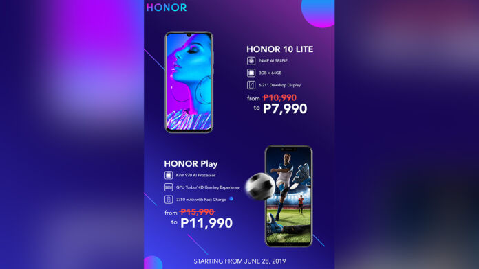 Enjoy as much as Php 4,000 when you purchase Honor Play or Honor 10 Lite starting June 28