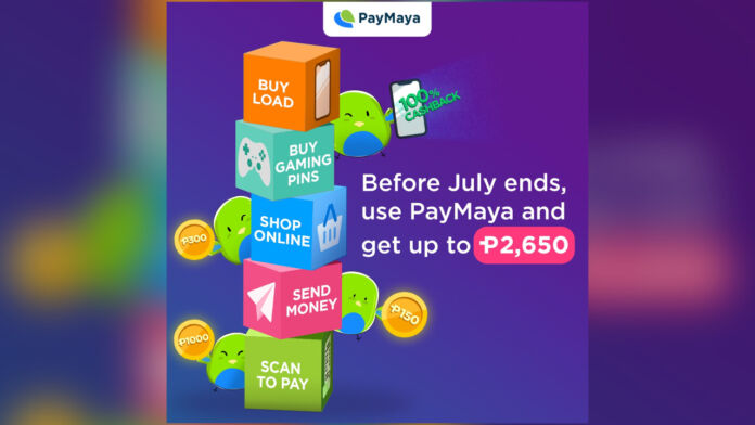 Get up to P2,650 cashback when you use PayMaya