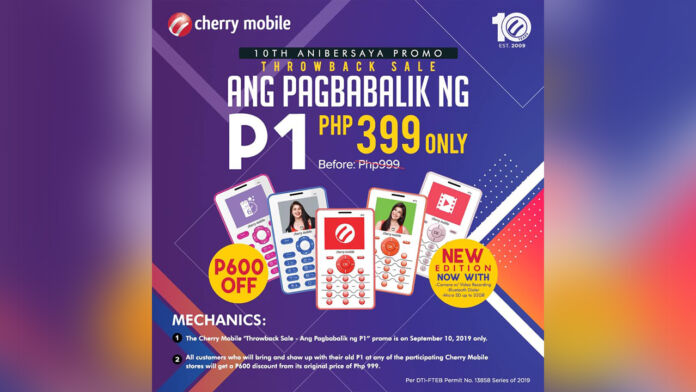 Get the Cherry Mobile P1 for only Php399 in Throwback sale