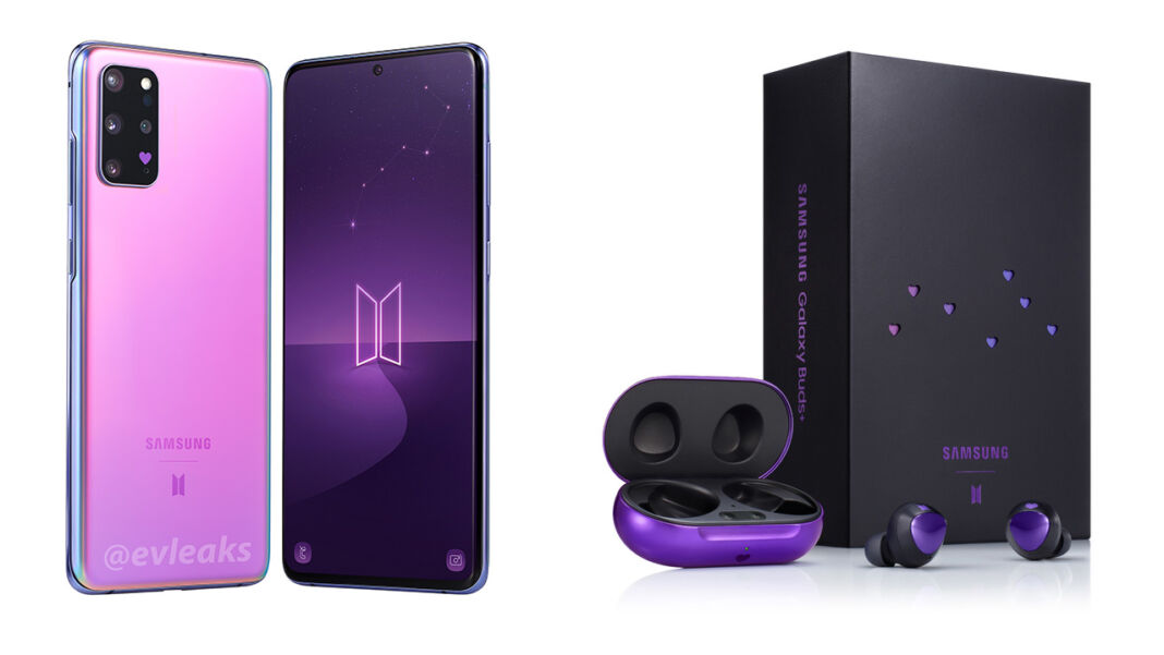Samsung Galaxy S20+ & Galaxy Buds+ BTS Edition renders