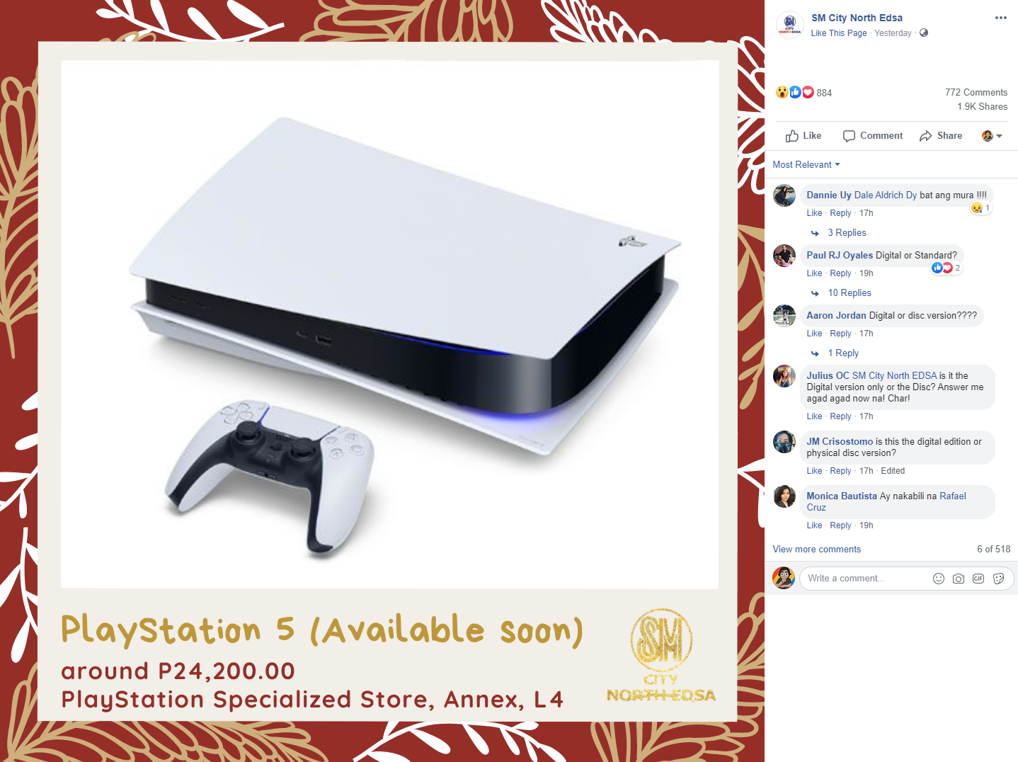 Ps5 php clearance price