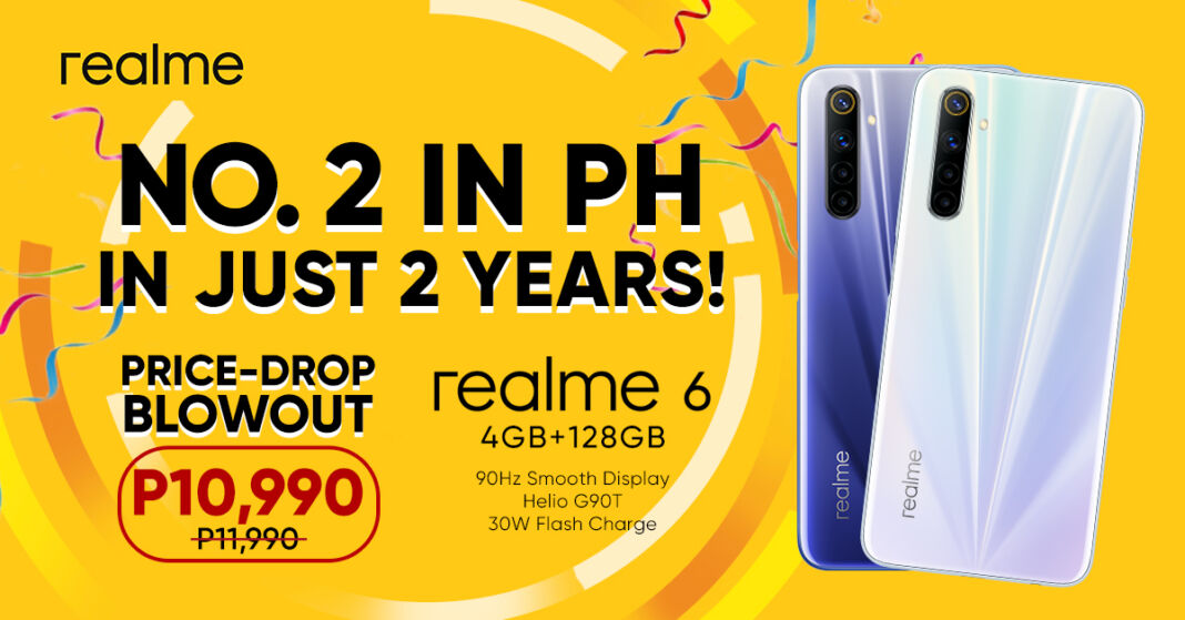 realme is top 2 smartphone brand in PH celebrates with a price drop on midrange beast realme 6