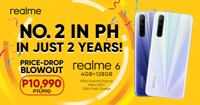 realme celebrates #2 spot in the PH with a price drop on the realme 6