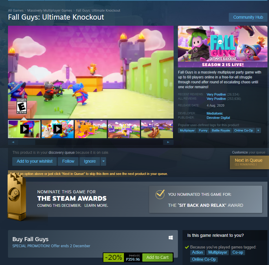 top 5 steam games fall guys