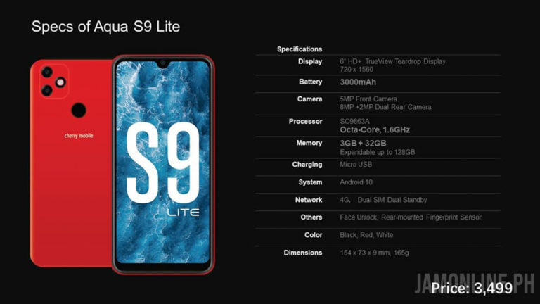 aqua s9 lite specs
