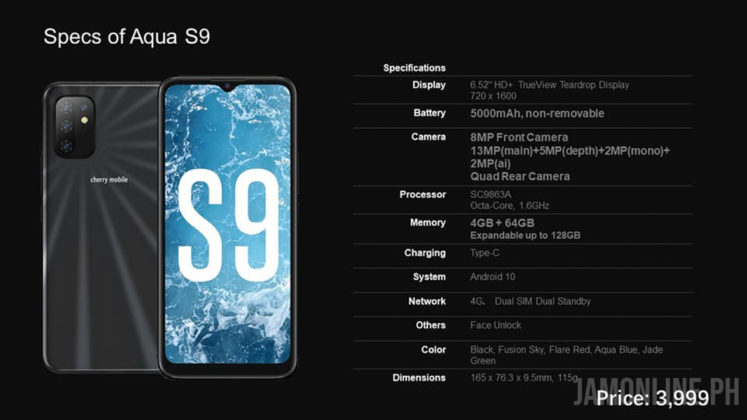 aqua s9 lite specs