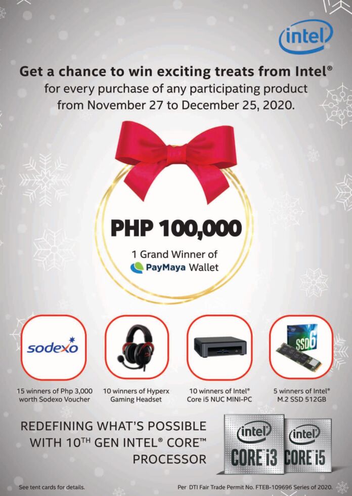 Get a chance to win up to Php100,000 when you purchase a brand new Intel Processor!