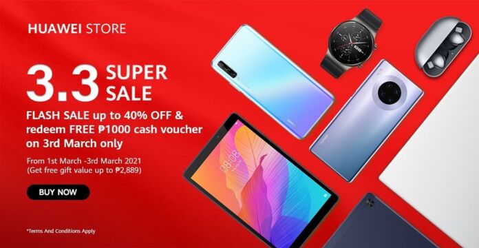 Enjoy up to 40% discounts, vouchers, and freebies at Huawei’s 3.3 Super Sale