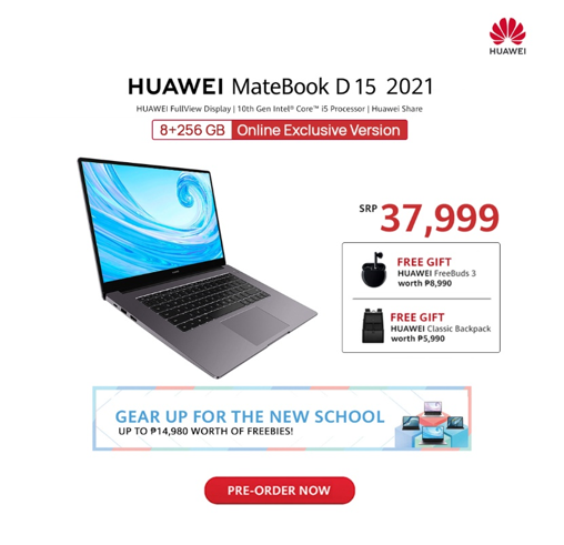 huawei laptop matebook d 15 price