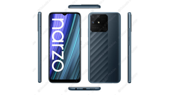 realme Narzo 50A leaked render shows off unique design and triple lens rear cam!