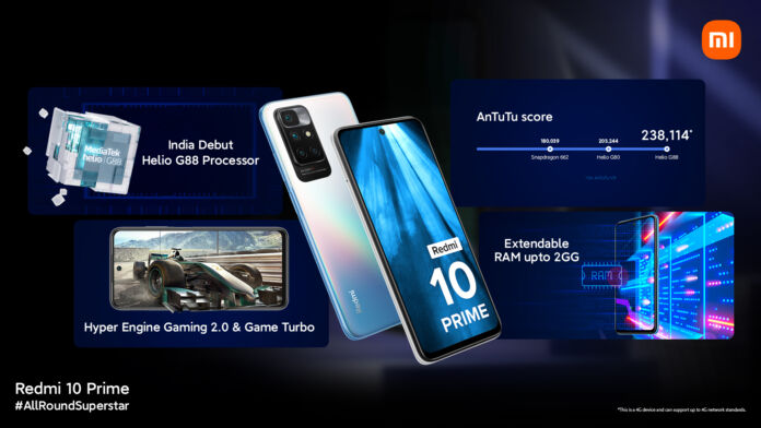 Redmi 10 Prime officially unveiled with Helio G88 CPU inside