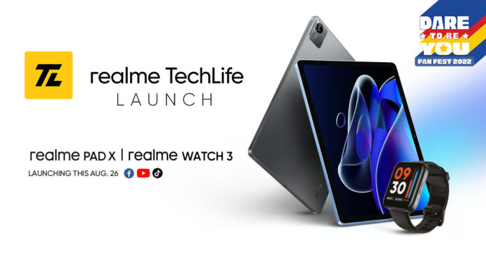realme to launch the Pad X and Watch 3 this August 26