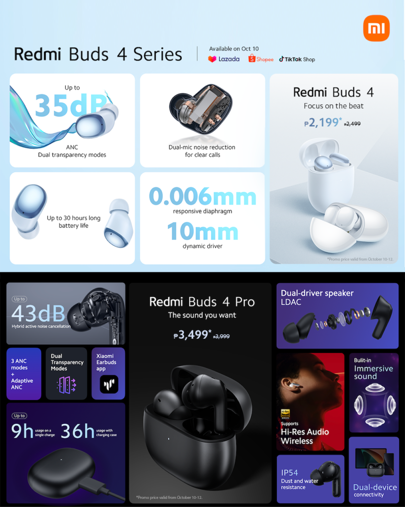 Redmi Buds 4 Active vs Redmi Buds 4 Pro: Specs Comparison