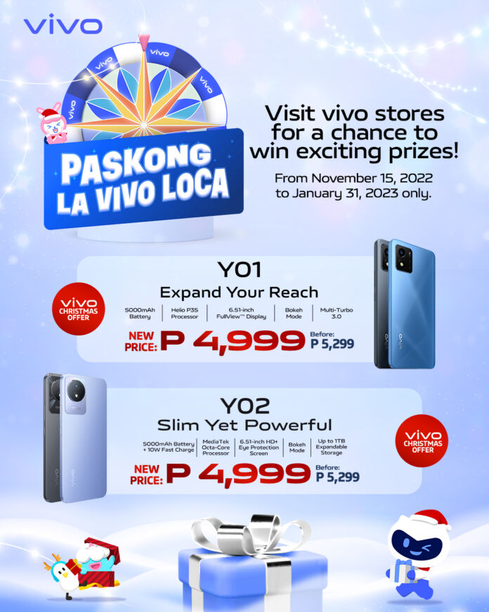 vivo Philippines announces Christmas offers for the vivo Y02 and Y01!
