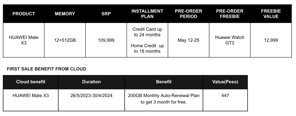 MATE X PRE ORDER DETAILS