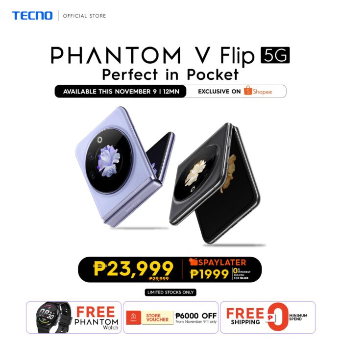 TECNO Phantom V Flip is the most affordable flip phone at Php 30k