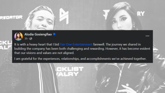 Alodia Gosiengfiao leaves Tier One Entertainment