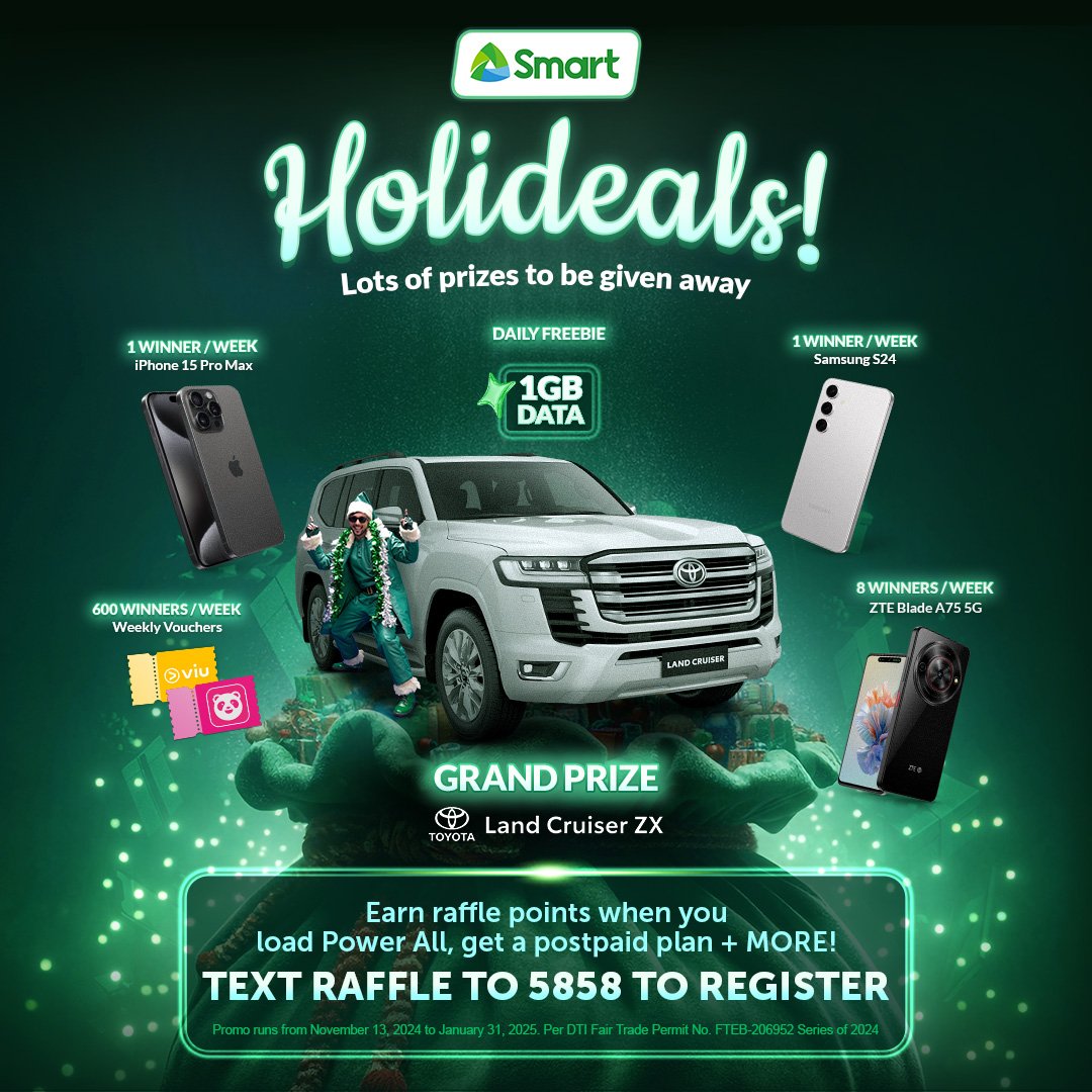 Smart launches Holideals promo with daily data, weekly prizes, and grand raffle