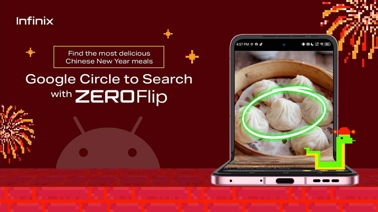 infinix zero flip google circle search