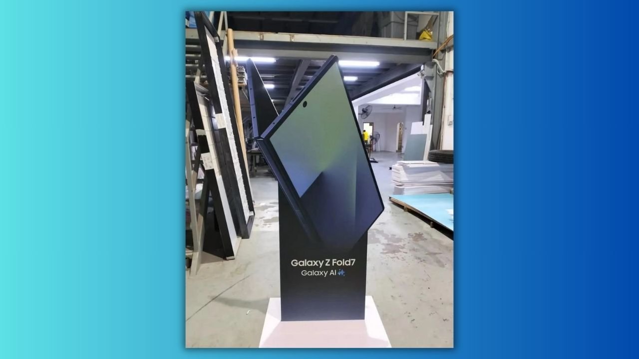 Samsung Galaxy Z Fold7 Promotional Stand Leak Hints a thinner design
