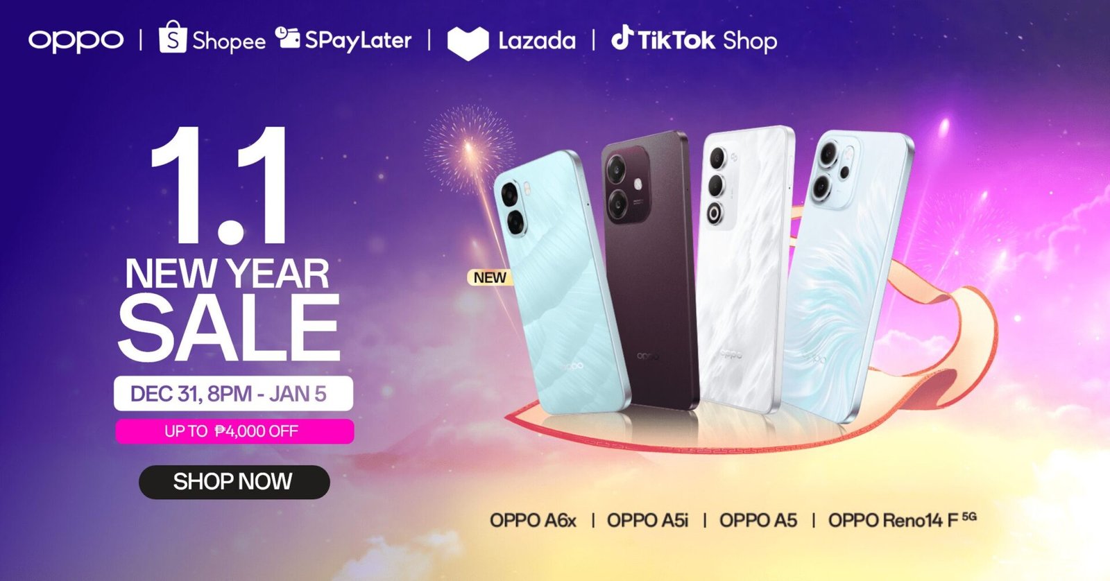OPPO launches 1.1 New Year Sale with discounts and freebies across online platforms