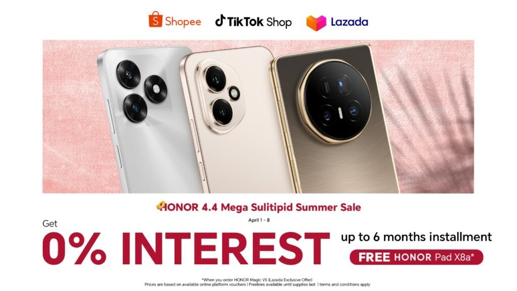HONOR Kicks Off 4.4 Mega Sulitipid Summer Sale with 0% Interest Deals and Free Tablet Giveaway